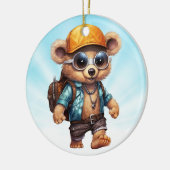 Sonnige Abenteuer mit Strandbär - Für Spaß bereit Keramik Ornament (Links)
