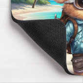 Sonnige Abenteuer mit Strandbär - Für Spaß bereit Mousepad (Ecke)