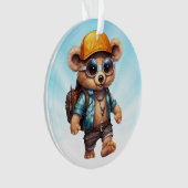 Sonnige Abenteuer mit Strandbär - Für Spaß bereit Ornament (Vorderseite)