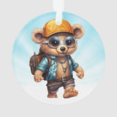 Sonnige Abenteuer mit Strandbär - Für Spaß bereit Ornament (Rückseite)