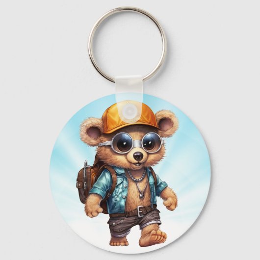 Sonnige Abenteuer mit Strandbär - Für Spaß bereit Schlüsselanhänger (Vorderseite)