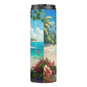 Sonnige Abenteuer mit Strandbär - Für Spaß bereit Thermosbecher (Rückseite)