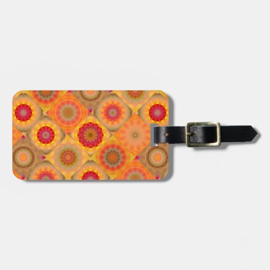 Sonnige Abstrakte Blumenmuster - Tag Gepäckanhänger (Vorderseite horizontal)