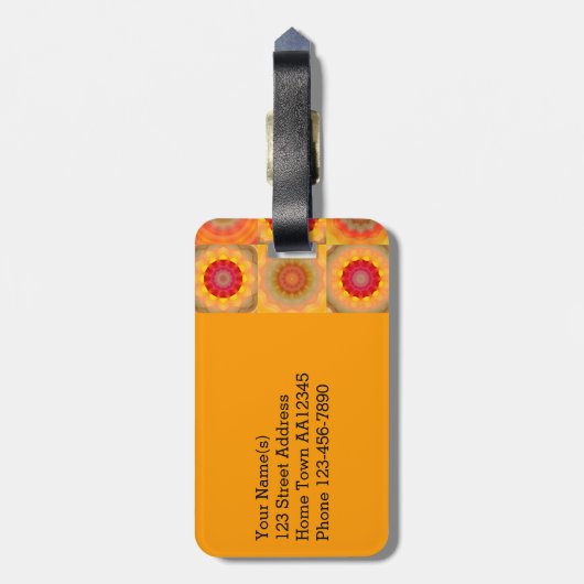 Sonnige Abstrakte Blumenmuster - Tag Gepäckanhänger (Rückseite vertikal)