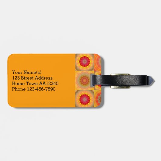 Sonnige Abstrakte Blumenmuster - Tag Gepäckanhänger (Rückseite horizontal)