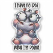 Sonnige Ahnung Nilpferd Aufkleber (Vorderseite)