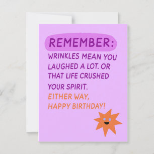 Sonnige ältere Generation Geburtstag Spaß Falten P Postkarte