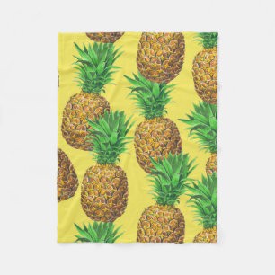 Sonnige Ananas Fleecedecke