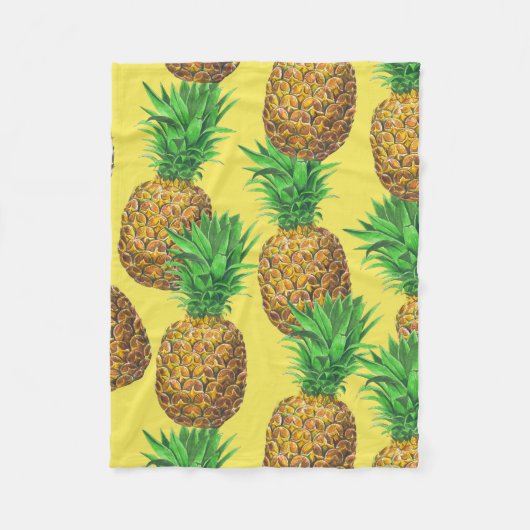 Sonnige Ananas Fleecedecke (Vorderseite)