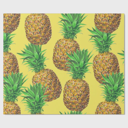 Sonnige Ananas Geschenkpapier (Flach)