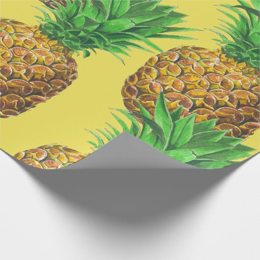 Sonnige Ananas Geschenkpapier (Ecke)
