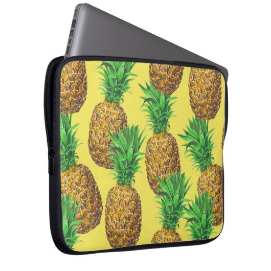 Sonnige Ananas Laptopschutzhülle (Vorne Rechts)