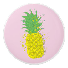 Sonnige Ananas Moderne Grafikkunst Gelb Grün