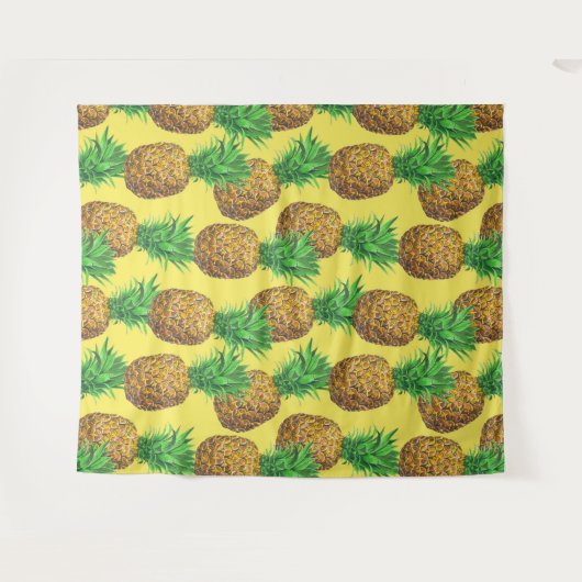 Sonnige Ananas Wandteppich (Vorderseite (Horizontal))