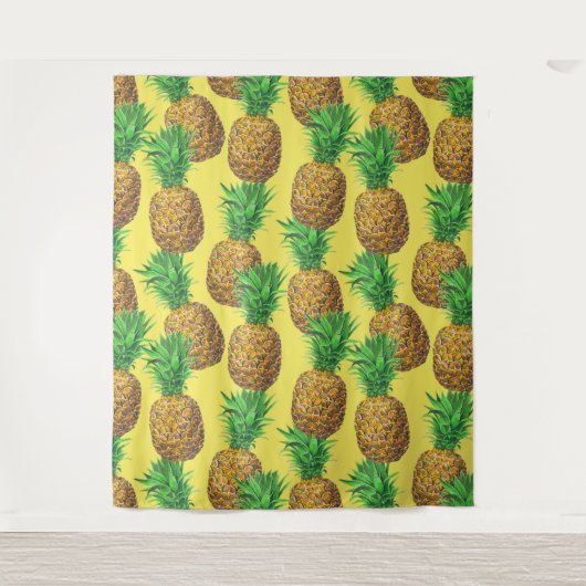 Sonnige Ananas Wandteppich (Vorderseite)