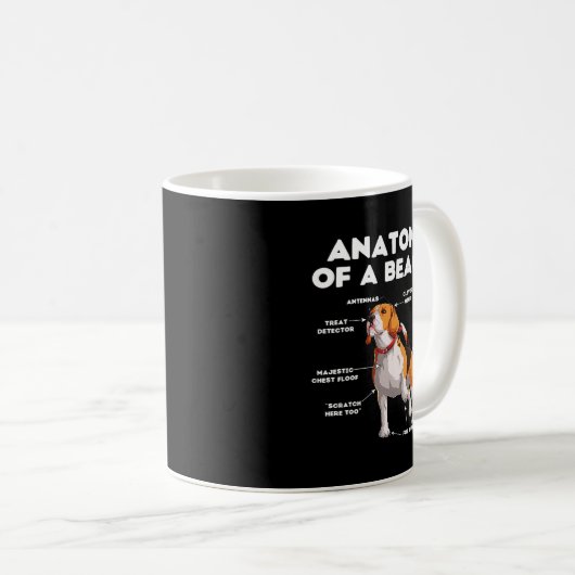 Sonnige Anatomie eines Beagle 93 Kaffeetasse (VorderseiteRechts)