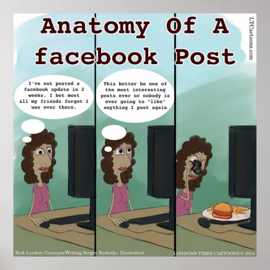 Sonnige Anatomie eines Facebook-Posts Poster (Vorne)
