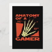 Sonnige Anatomie eines Gamers Dankeskarte (Vorne/Hinten)