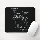 Sonnige Anatomie eines Katzenblueprints-Sarcastic- Mousepad (Mit Mouse)