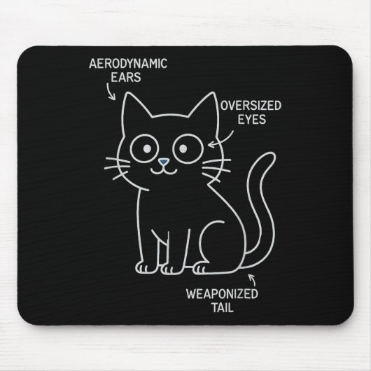 Sonnige Anatomie eines Katzenblueprints-Sarcastic- Mousepad (Vorne)