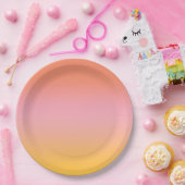 Sonnige Ästhetik Pfirsich Pink Yellow Gradient Omb Pappteller (Party)