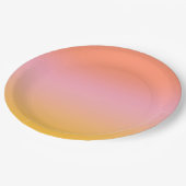 Sonnige Ästhetik Pfirsich Pink Yellow Gradient Omb Pappteller (Schrägansicht)
