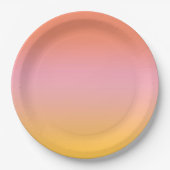 Sonnige Ästhetik Pfirsich Pink Yellow Gradient Omb Pappteller (Vorderseite)