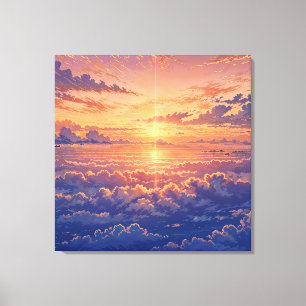 Sonnige Atmosphäre - Lebendiger Illustrationskunst Leinwanddruck