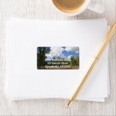 Sonnige Aussicht auf den Grand Teton Adressaufkleber (Insitu)