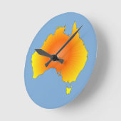 Sonnige Australien-Karte Runde Wanduhr (Winkel)