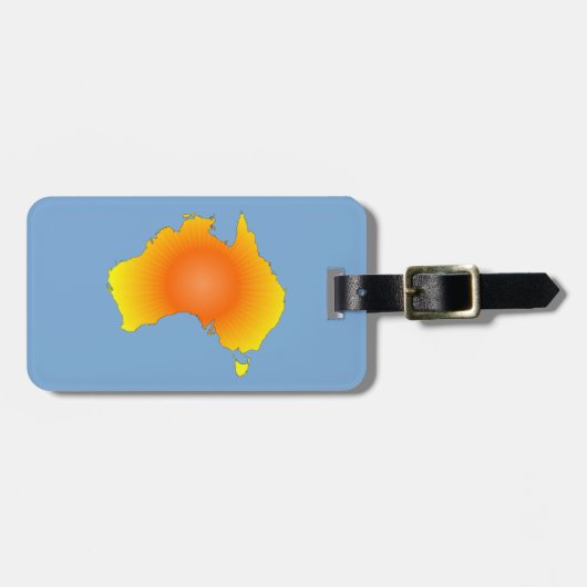 Sonnige Australische Karte Gepäckanhänger (Vorderseite horizontal)