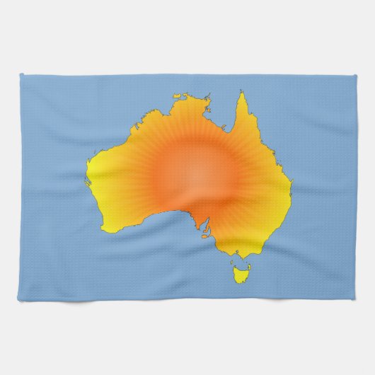 Sonnige Australische Karte Geschirrtuch (Horizontal)