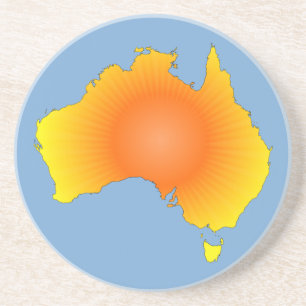 Sonnige Australische Karte Getränkeuntersetzer