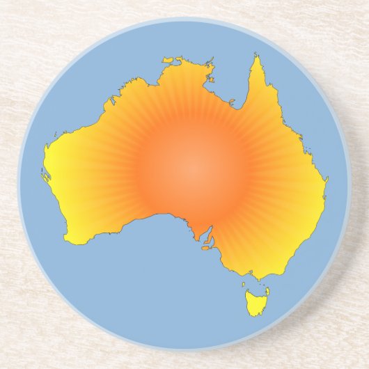 Sonnige Australische Karte Getränkeuntersetzer (Vorne)