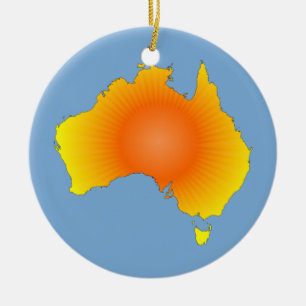 Sonnige Australische Karte Keramik Ornament