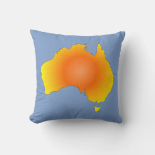 Sonnige Australische Karte Kissen