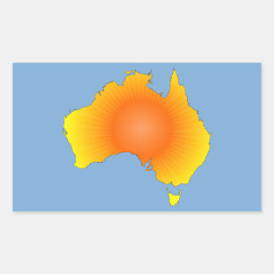 Sonnige Australische Karte Rechteckiger Aufkleber