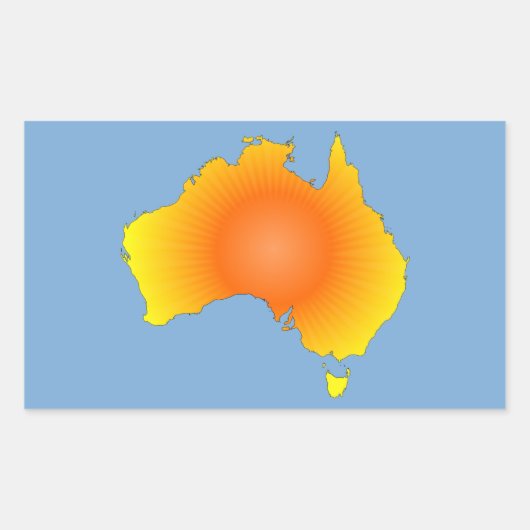 Sonnige Australische Karte Rechteckiger Aufkleber (Vorderseite)