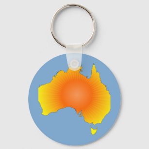 Sonnige Australische Karte Schlüsselanhänger