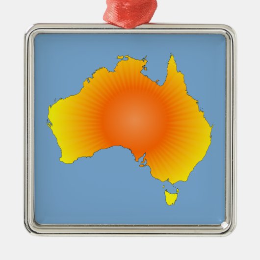 Sonnige Australische Karte Silbernes Ornament (Vorne)