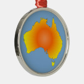 Sonnige Australische Karte Silbernes Ornament (Rechts)