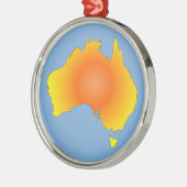 Sonnige Australische Karte Silbernes Ornament (Links)