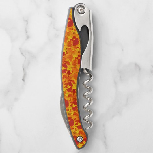 Sonnige Blätter im Herbst Kellnermesser (Rückseite)