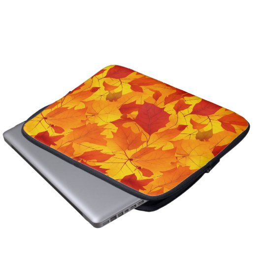 Sonnige Blätter im Herbst Laptopschutzhülle (Vorne Knopf)