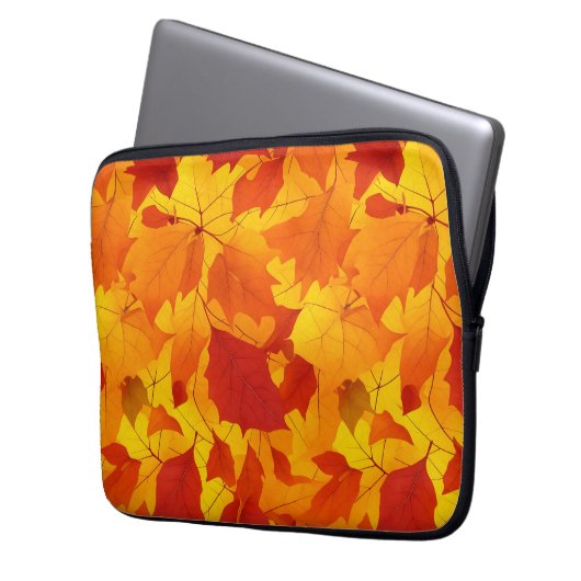 Sonnige Blätter im Herbst Laptopschutzhülle (Vorderseite Links)