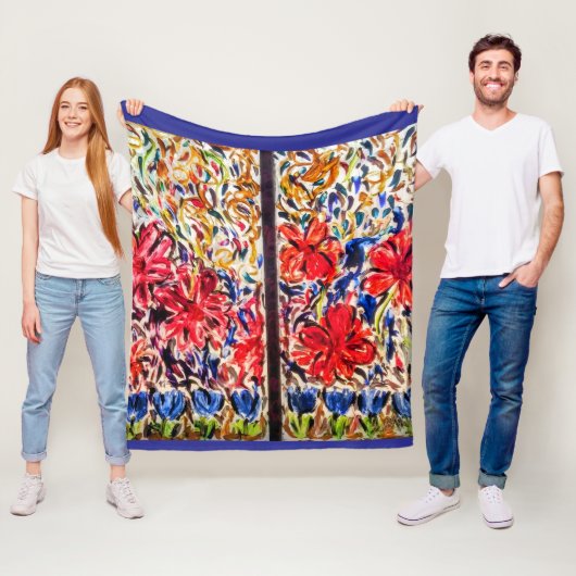 Sonnige Blaue Tulpen Fleecedecke (Beispiel)