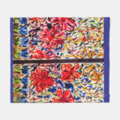 Sonnige Blaue Tulpen Fleecedecke (Vorderseite (Horizontal))