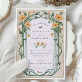 Sonnige Blossom Gelbe Grüne Hochzeit Einladung