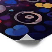 Sonnige Blume Herz lila Poster (Ecke)
