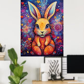 Sonnige Blume Herz lila Poster (Heimbüro)